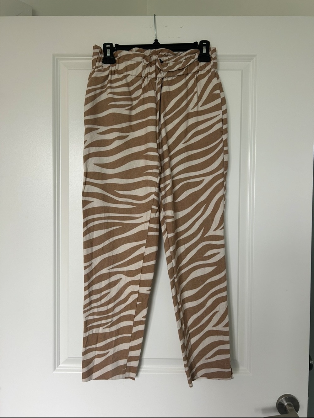 Ann Taylor Tan and White Striped Pants